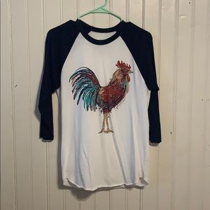 Rooster baseball t-shirt